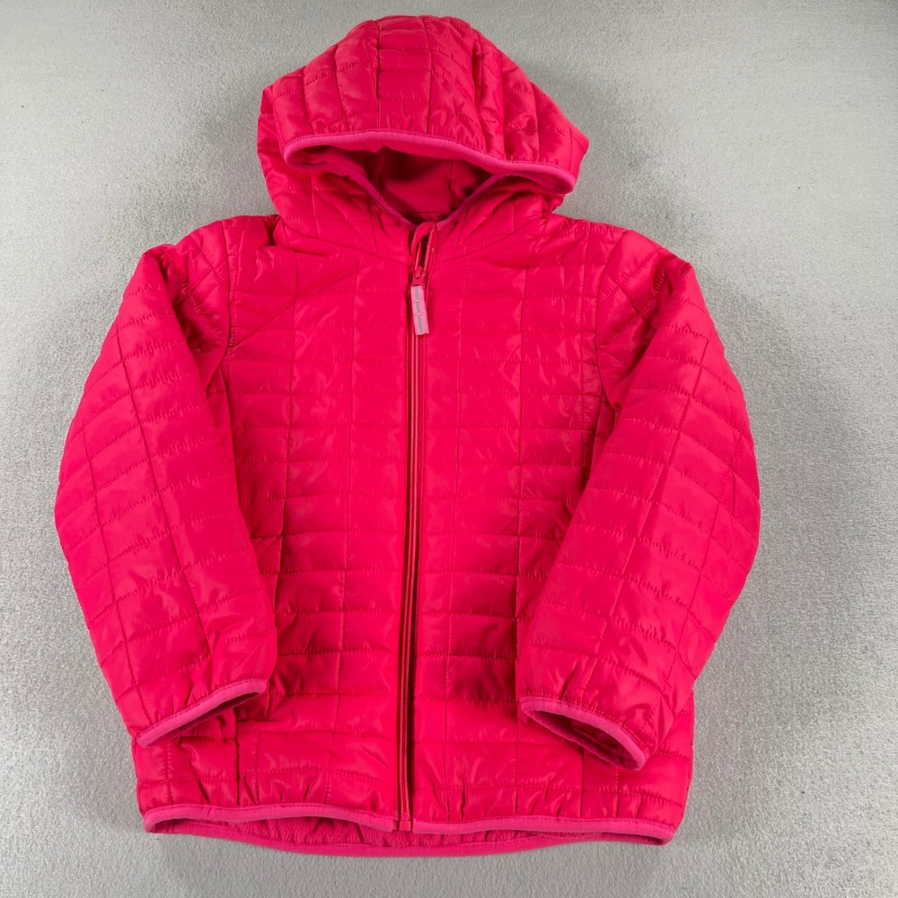 Cat & Jack Girls Pink Hooded Puffer Jacket Size S 6/7 Water Resistant